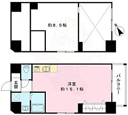 Osaka Metro御堂筋線 なかもず駅 徒歩8分の賃貸マンション 10階ワンルームの間取り