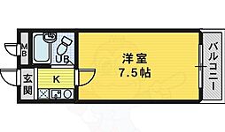 少林寺TKハイツ 1Kの間取図画像