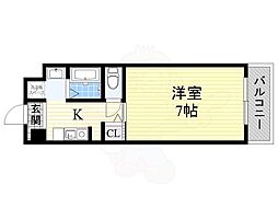 JR阪和線 堺市駅 徒歩1分の賃貸マンション 6階1Kの間取り