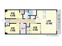 シエリア堺東大小路 10階3LDKの間取り