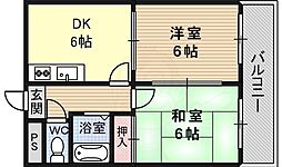 ファースト大浜 2DKの間取図画像