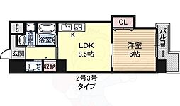 住吉橋ポルト 5階1LDKの間取り