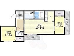ファイブヒルズ欅参番館 2LDKの間取図画像