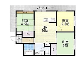朝日プラザフェニックス 3LDKの間取図画像