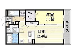 ソッレヴァンテ 1LDKの間取図画像