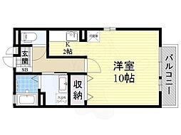 グランディール ワンルームの間取図画像