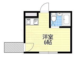 フェリシティ堺東 ワンルームの間取図画像