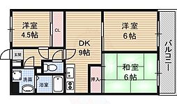 パラディアンフレール 3DKの間取図画像