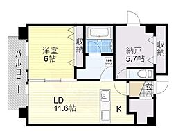 GROOVE堺東レジデンス 2LDKの間取図画像
