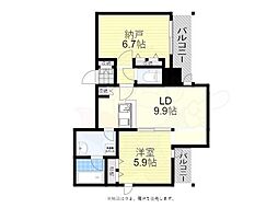 GROOVE堺東レジデンス 2LDKの間取図画像