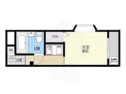 カイザ36 ワンルームの間取図画像