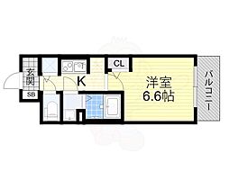 S-RESIDENCE堺湊駅前azure 1Kの間取図画像