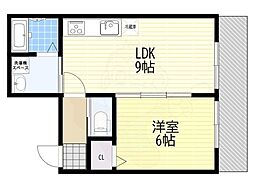 朝日プラザ堺 1LDKの間取図画像