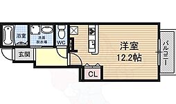 エスポワール 1Kの間取図画像