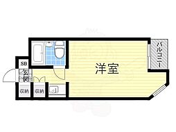 リュウパレス ワンルームの間取図画像