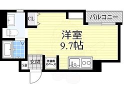 エヌエムキャラントシス ワンルームの間取図画像
