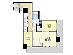 ローレルタワー堺筋本町 2LDKの間取図画像
