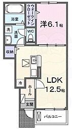 ゾーナ・ヴェルデ2番館 1LDKの間取図画像