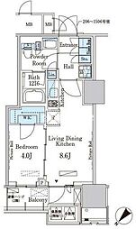 晴海フラッグ ポートビレッジ B棟（HARUMI FLAG） 9階1LDKの間取り