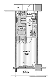 レジディア月島II 8階1Kの間取り