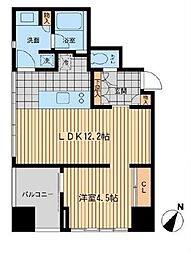 ウィルテラス勝どき（旧オジオ勝どき） 7階1LDKの間取り