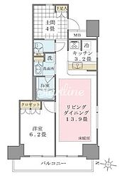 ブリリアイスト東雲キャナルコート 5階1LDKの間取り