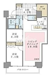ブリリアイスト東雲キャナルコート 4階1SLDKの間取り