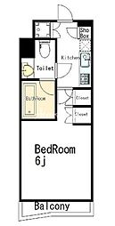 アクサス豊洲アジールコート 5階1Kの間取り