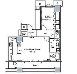 THE TOKYO TOWERS MID TOWER 30階1LDKの間取り