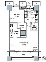 THE TOKYO TOWERS MID TOWER 6階1LDKの間取り