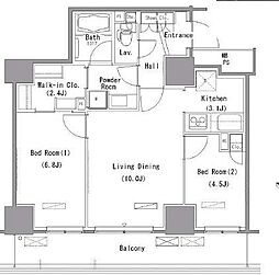 パークアクシス豊洲 2LDKの間取図画像