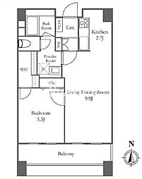 リバーシティ21イーストタワーズ2 1LDKの間取図画像