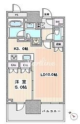 ブランズタワー豊洲 1LDKの間取図画像