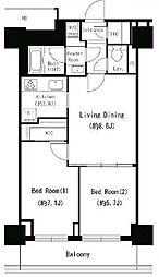 キャナルスクウェア豊洲 2LDKの間取図画像