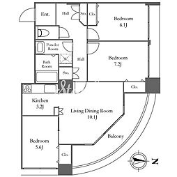 リバーシティ21イーストタワーズ2 3LDKの間取図画像