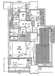 ドゥ・トゥールWEST棟 1LDKの間取図画像