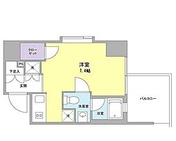 リバーレ月島 1Kの間取図画像