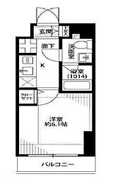 プレール・ドゥーク豊洲 1Kの間取図画像