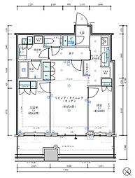 パークタワー勝どきサウス 2LDKの間取図画像