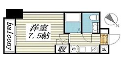 長岡メゾンドビラ勝どき 1Kの間取図画像