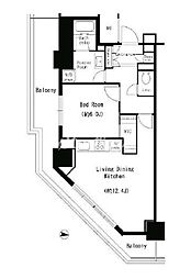 キャナルスクウェア豊洲 1LDKの間取図画像