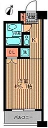 プライムアーバン勝どき ワンルームの間取図画像