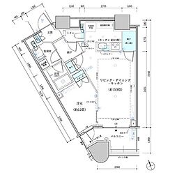 パークタワー勝どきサウス 1LDKの間取図画像