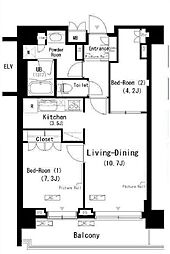 ParkAxis辰巳STAGE 2LDKの間取図画像