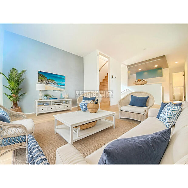 配置してある家具や小物はCGによるイメージです。アクセントクロスを施してあります。一面に変化を加えるだけで、お部屋の雰囲気がガラっと変わります。