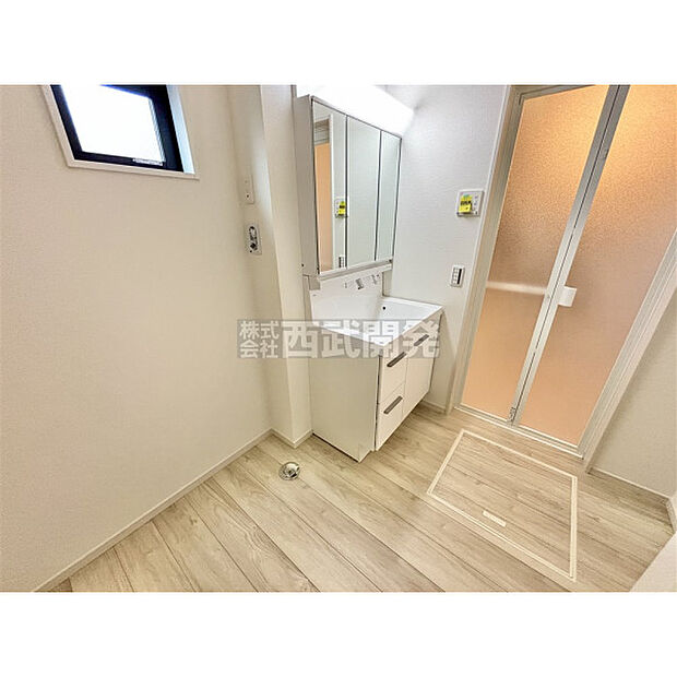 機能的でありながらシンプルなスタイルの洗面化粧台です。全収納型のミラーキャビネットで細かいものもスッキリ収納できます。