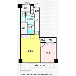 新所沢グリーンハイツ 1LDKの間取図画像