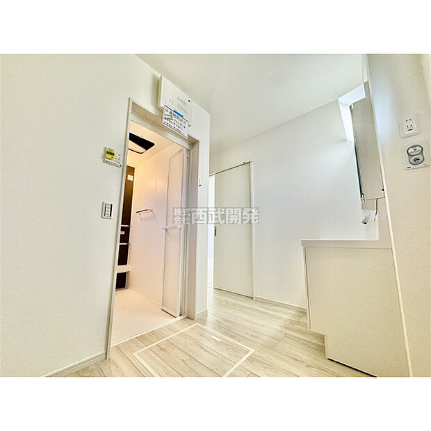 ゆとりある洗面化粧室。(2月19日撮影)