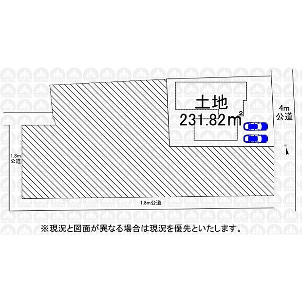 斜線の山林部分（700.55ｍ2）は建築不可となります。