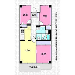 ガーデンシティ狭山壱号館 3LDKの間取り
